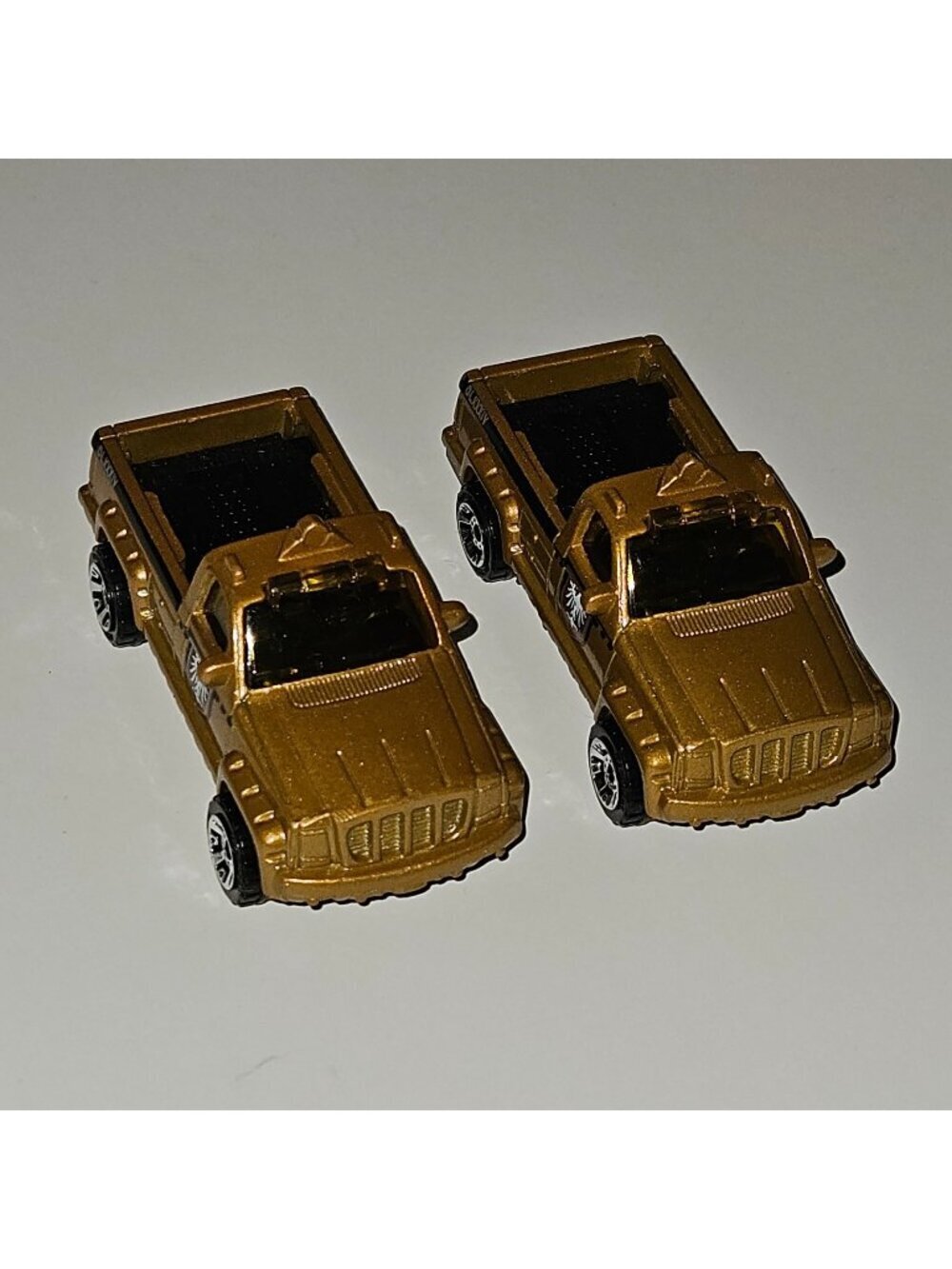 2 Matchbox Troop Carrier 2000 Tan/Gold Trucks Lot Yellow Windows Duplicates
